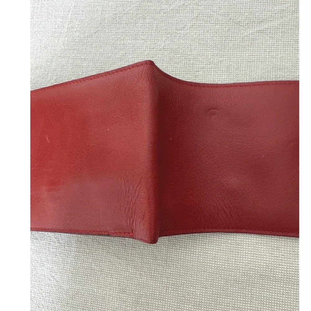 Vintage Rolex Leather Wallet Red Bifold